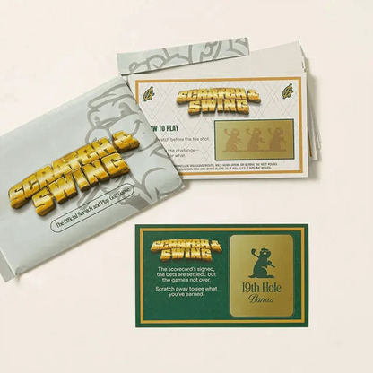🏌🎁 Golf Scratch & Swing – Scratch-Off Golf Challenge Card Game | 3 Packs Included (57 Total Cards)