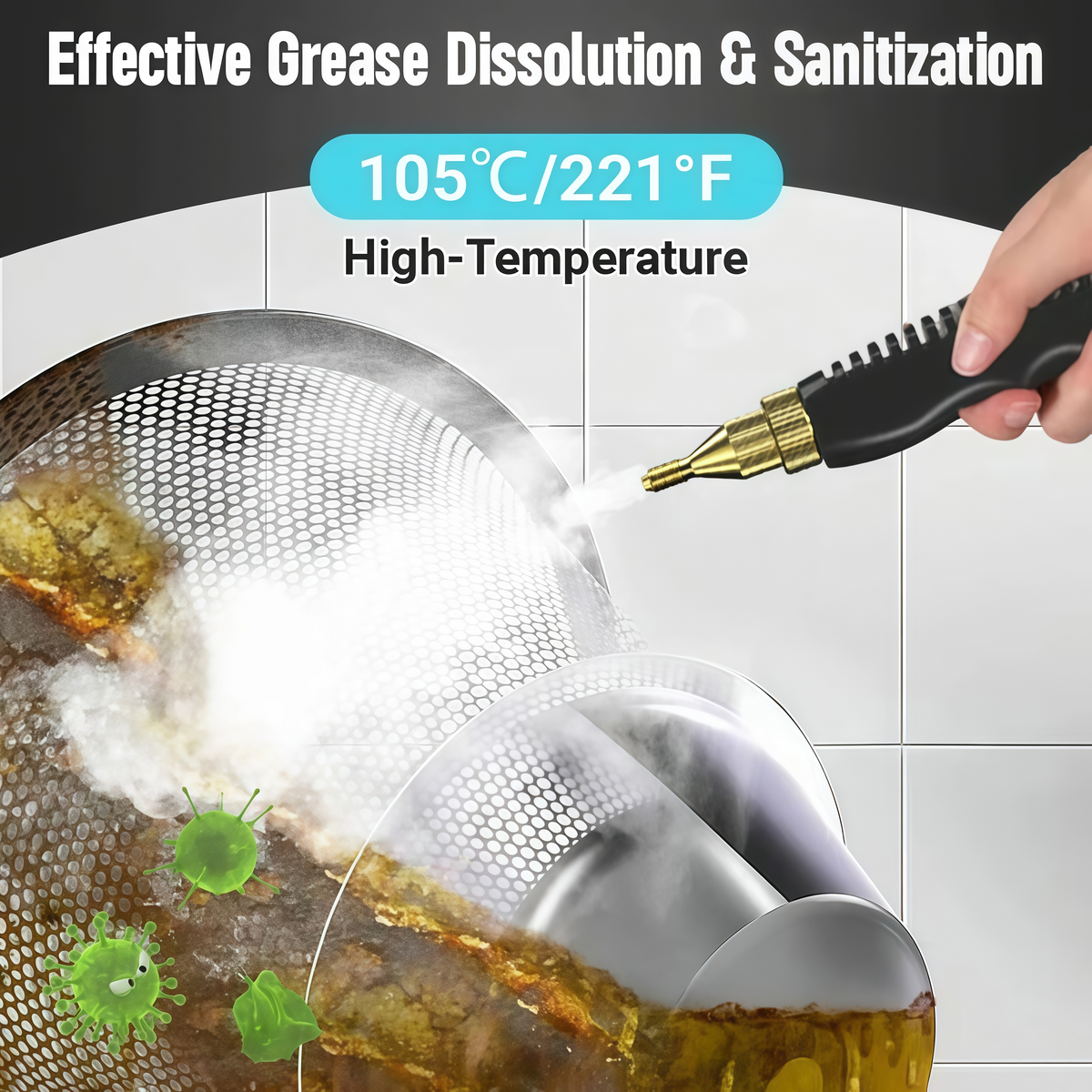 🔥2500W Handheld High-Temperature Pressurized Steam Cleaner