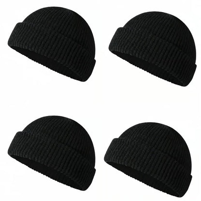Men's Solid Color Beanie Set