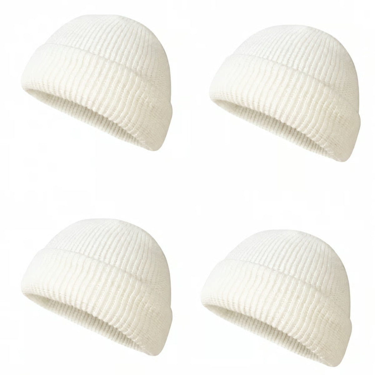 Men's Solid Color Beanie Set