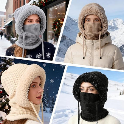 Stay Cozy and Stylish This Winter ❄️✨3 in 1 Beanie Hat For Women