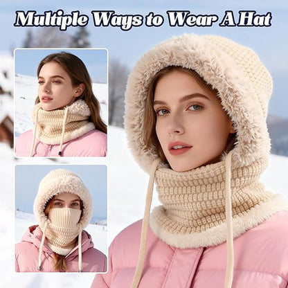 Stay Cozy and Stylish This Winter ❄️✨3 in 1 Beanie Hat For Women