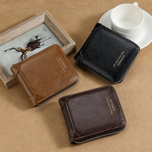 Men’s Full-Zip Calf Leather Pocket Organizer