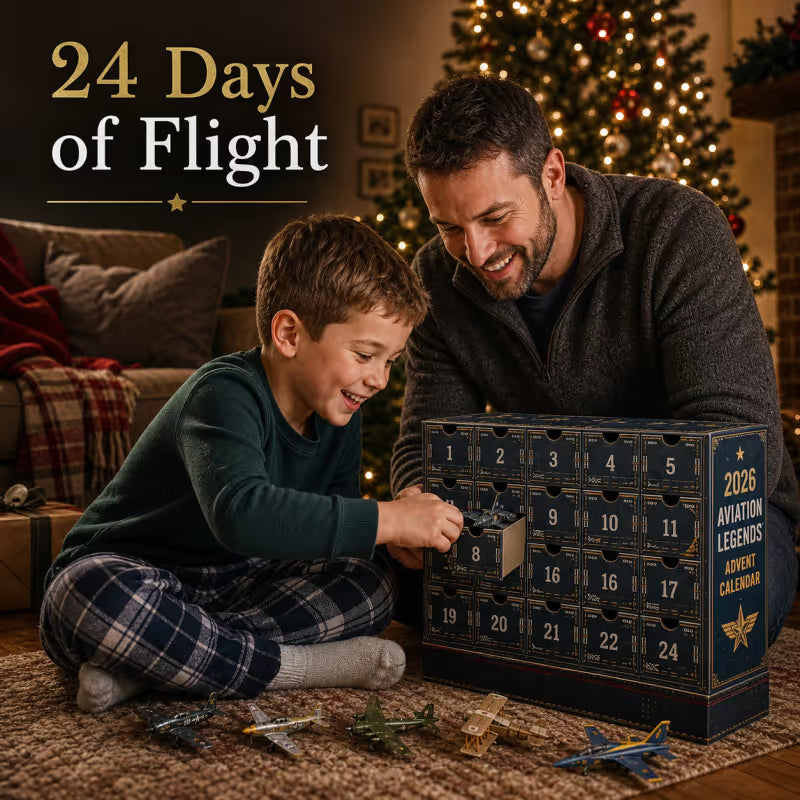 🎄💥2026 Aviation Legends 24-Day 2D Aircraft Advent Calendar – 24 Collectible Airplane Surprises for Aviation Fans