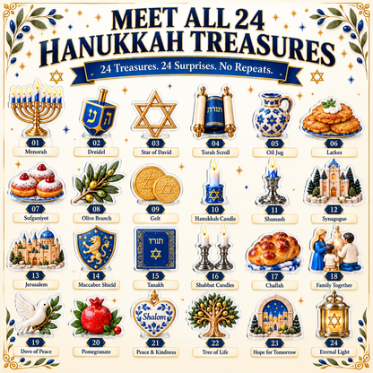 24 Treasures of Hanukkah – Traditions, Symbols & Light Countdown Calendar