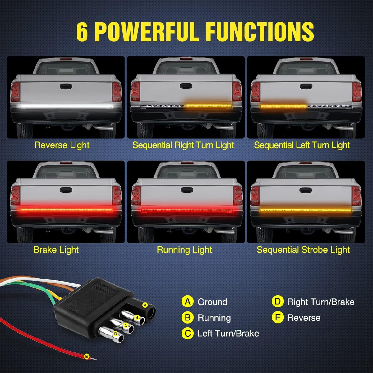 🎁LED Tailgate Lights, Turn Signals And Driving And Reversing Lights