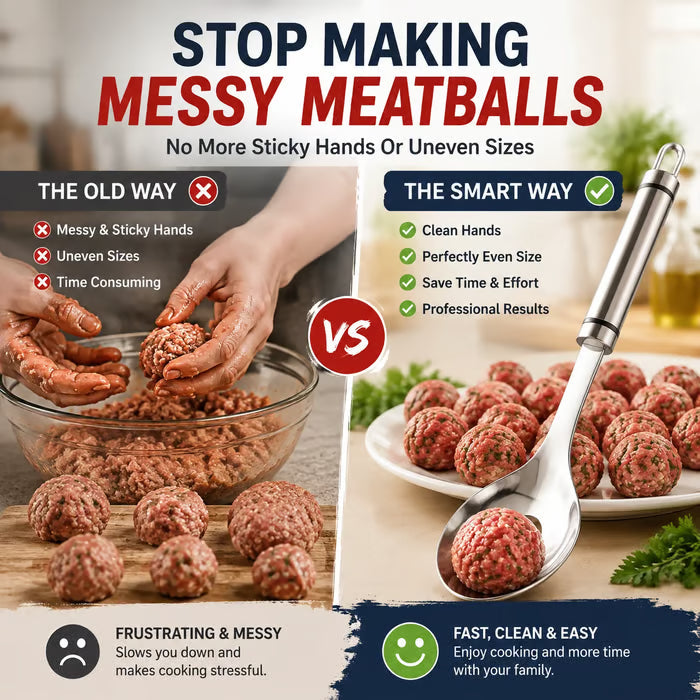 🍝 2-Pack Stainless Steel Meatball Maker Spoon – Make Perfect Meatballs Without Messy Hands
