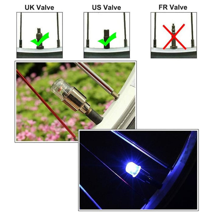 Waterproof LED Tire Valve Cap Light