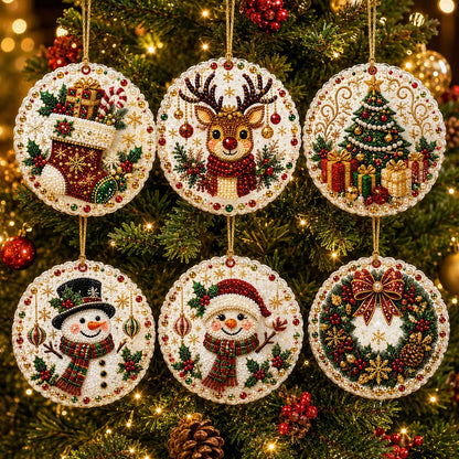 🎄Christmas DIY Diamond Painting Ornaments Kit (6 PCS)🎅