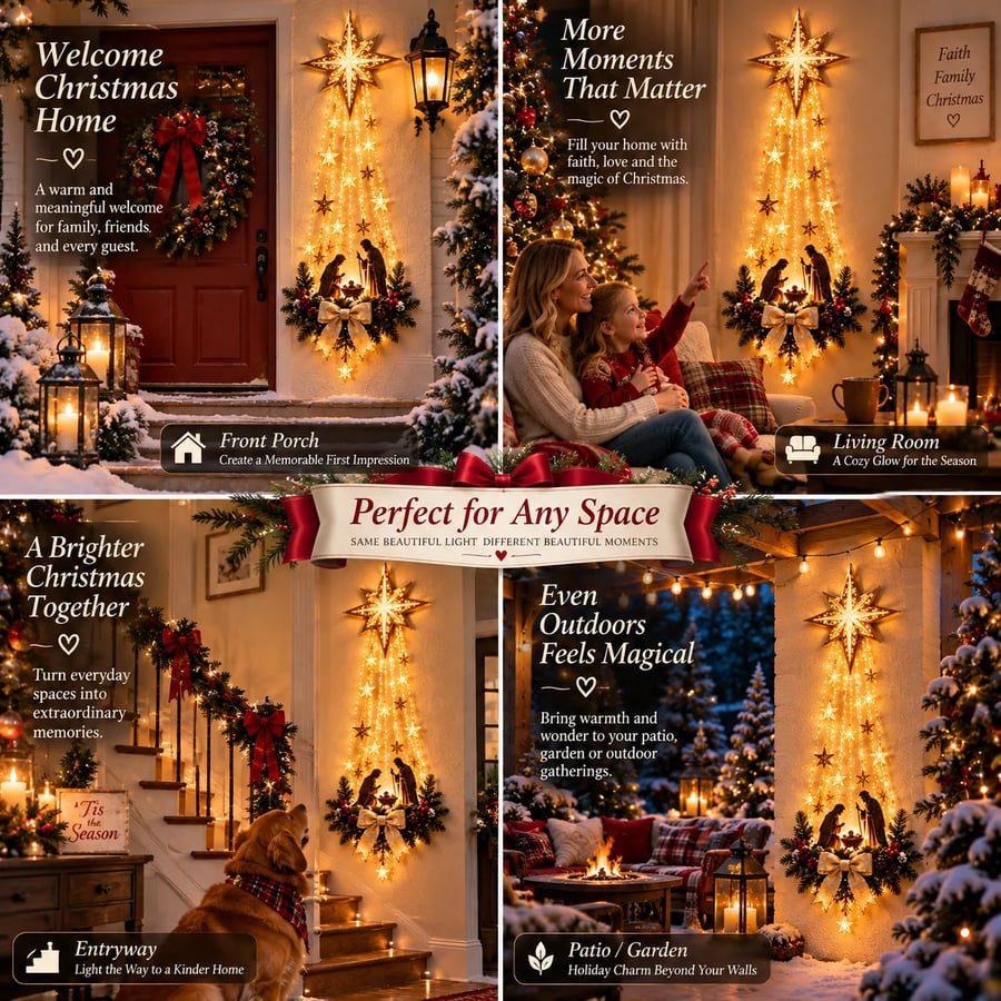 ✝️ Bethlehem Star of Faith– Lighted Nativity Wall Decor