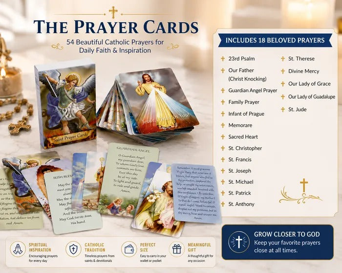 ✝️ Catholic PVC+PU Leather Holy Card Holder – Pocket Prayer Card Organizer with Snap Closure