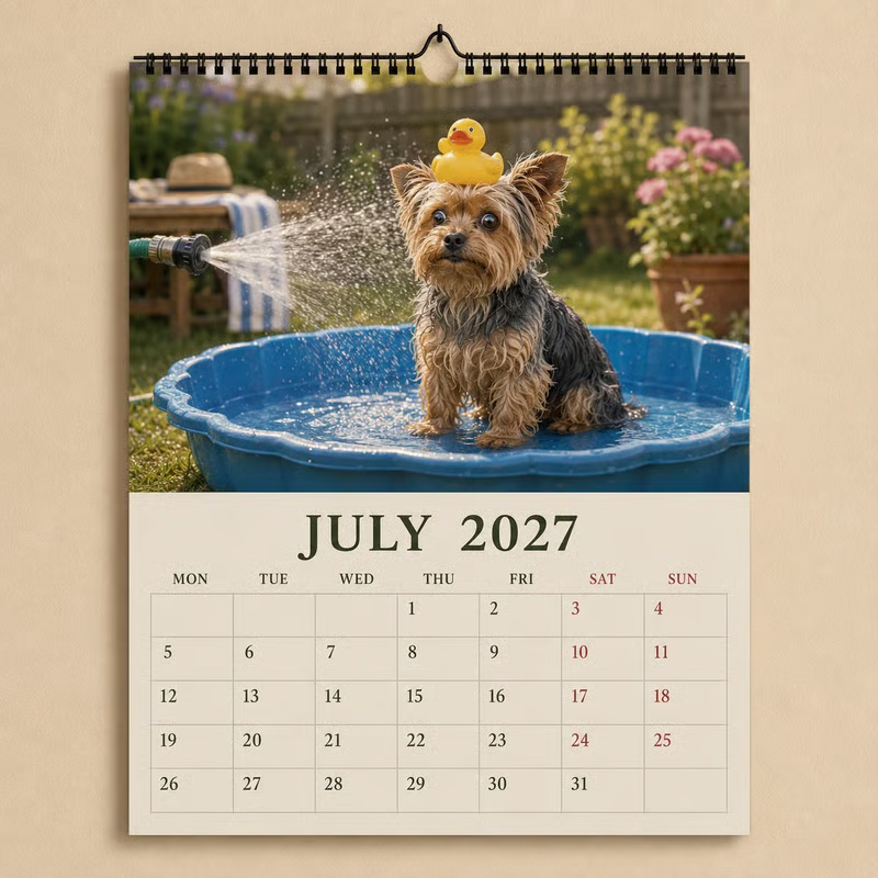 🐶📅2027 Yorkshire Terrier Wall Calendar