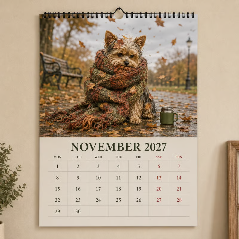 🐶📅2027 Yorkshire Terrier Wall Calendar