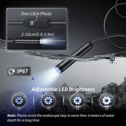 🔎 Plug-and-play endoscope camera – Compatible with Android, iPhone and iPad for direct connection